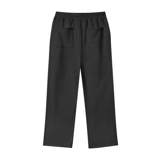 Cotton Fleece Straight Wide Leg Jogger