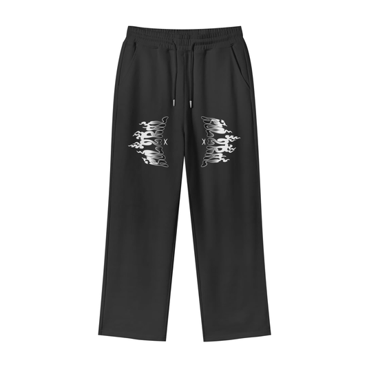 Cotton Fleece Straight Wide Leg Jogger